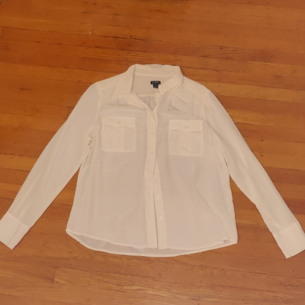 JCrew Silk long sleeve button up blouse